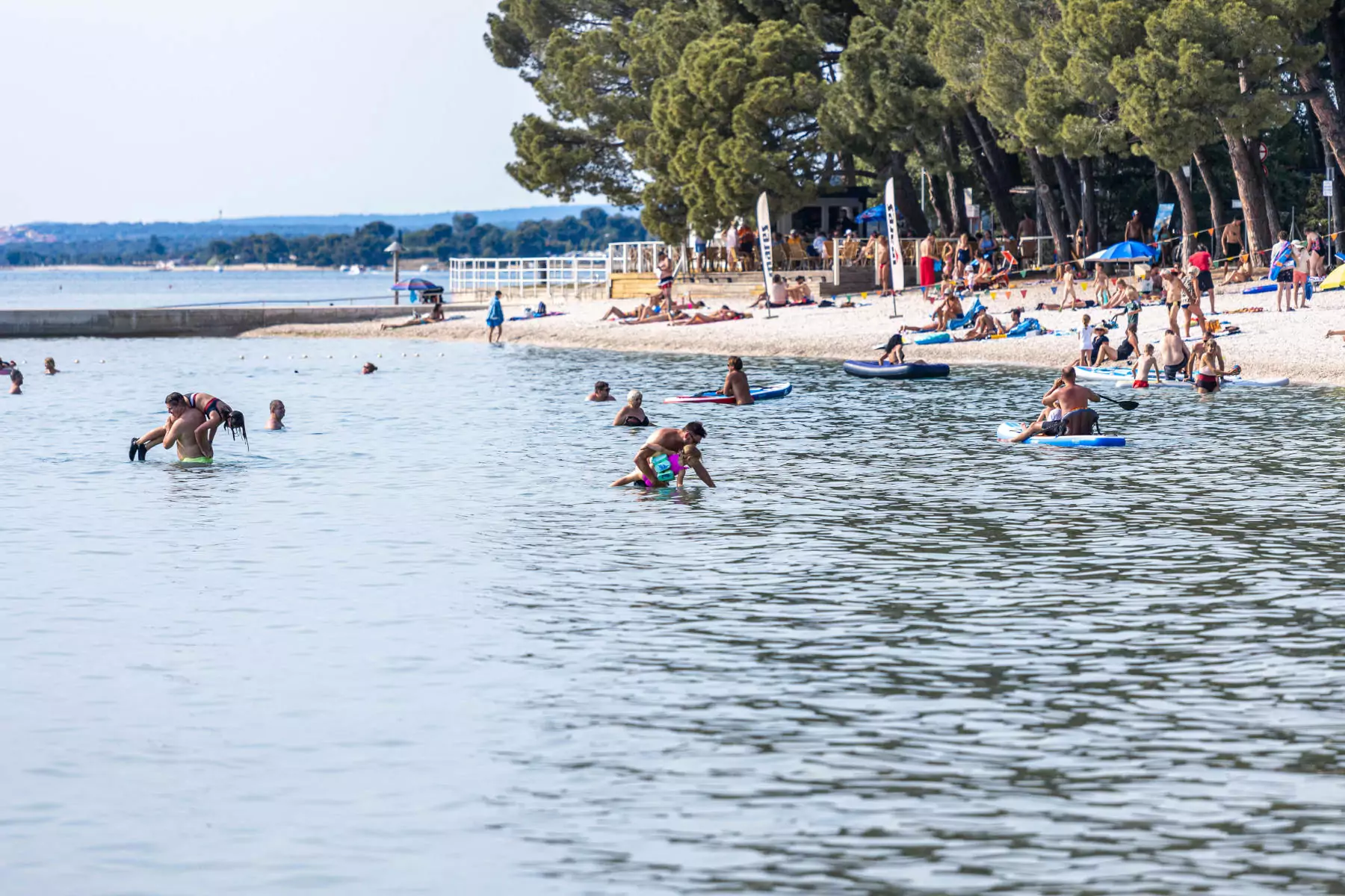 Spiaggia libera al Bivillage in Croazia a Fazana