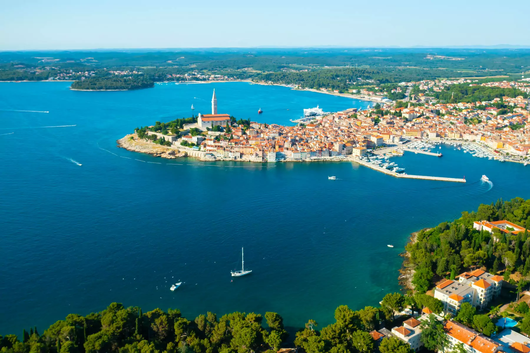 vista dall'alto di Rovigno in Istria